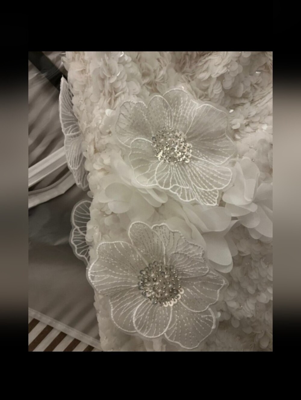 Dress The Population White Floral-Appliqué Strapless Mini Dress -Medium - Picture 5 of 7